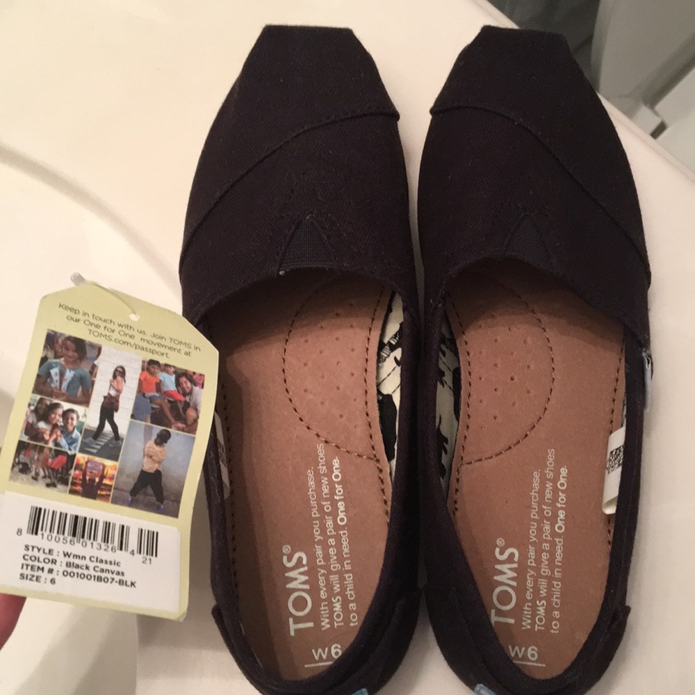 Toms Black canvas classics brand new with tag